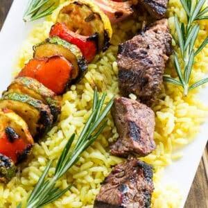 Lean Beef Kabob with Brown Rice